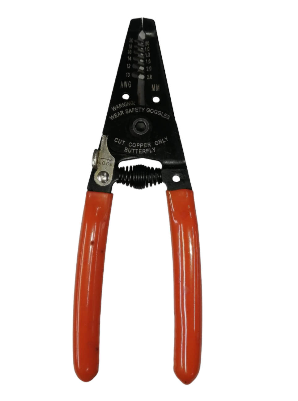 150mm electrical wire stripping tool with red handles for cutting and stripping copper wires