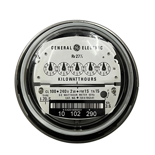 GE I-70-S KWH Meter Analog Type 2 Wire CL100 I70S 4 Jaws