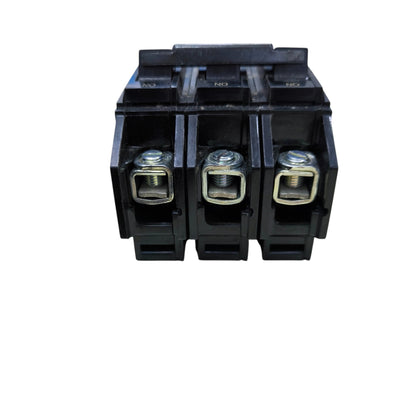 GE 15A 3 Pole Circuit Breaker three pole black housing with screw terminal connections for panels