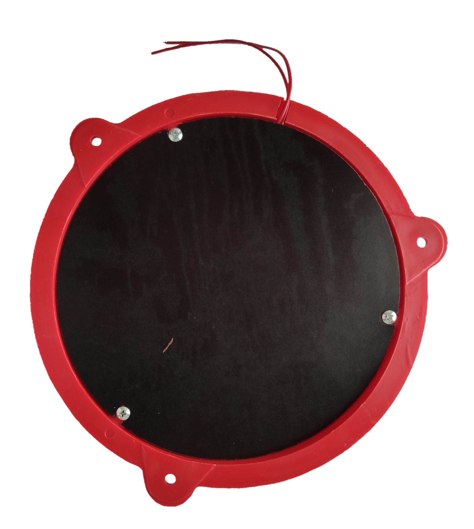 Grippes 10 inch fire alarm bell with red outer frame and black center plate for safety alert