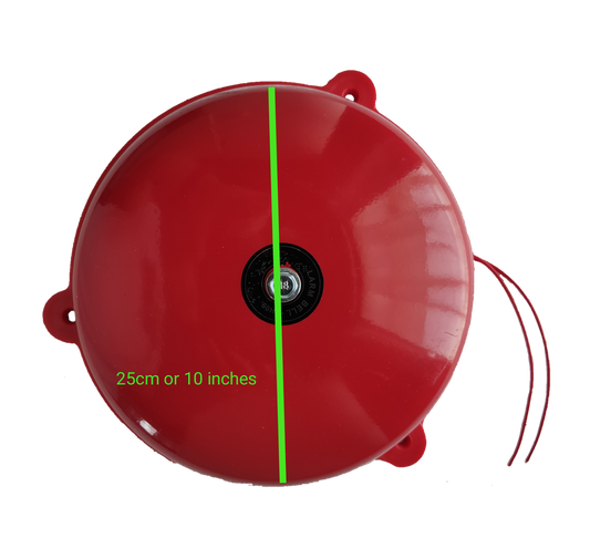 Grippes 10 inch fire alarm bell in bright red for fire safety and emergency alert systems