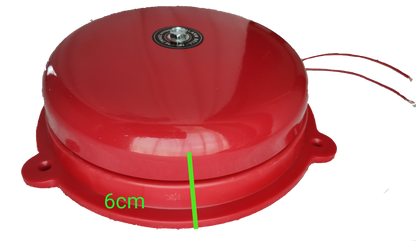 Grippes 10 inch fire alarm bell in red metal with wiring for mounting and safety alerts