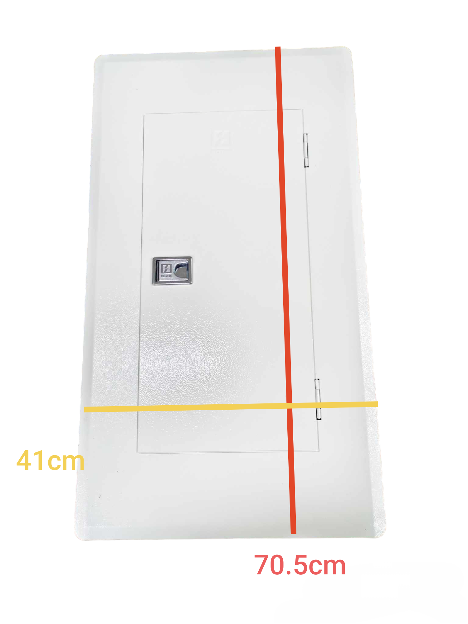 Koten 12 branch circuit breaker panel with white metal door and secure latch for electrical systems