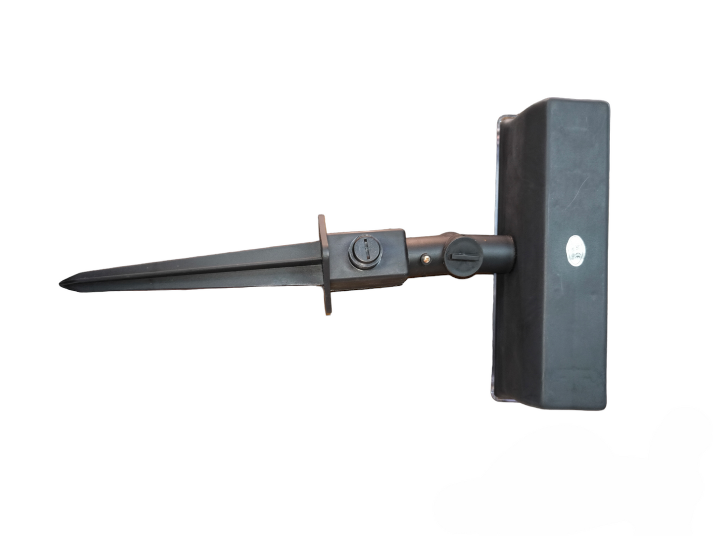 Black 13W CFL outdoor lamp with spike ground stake for easy installation