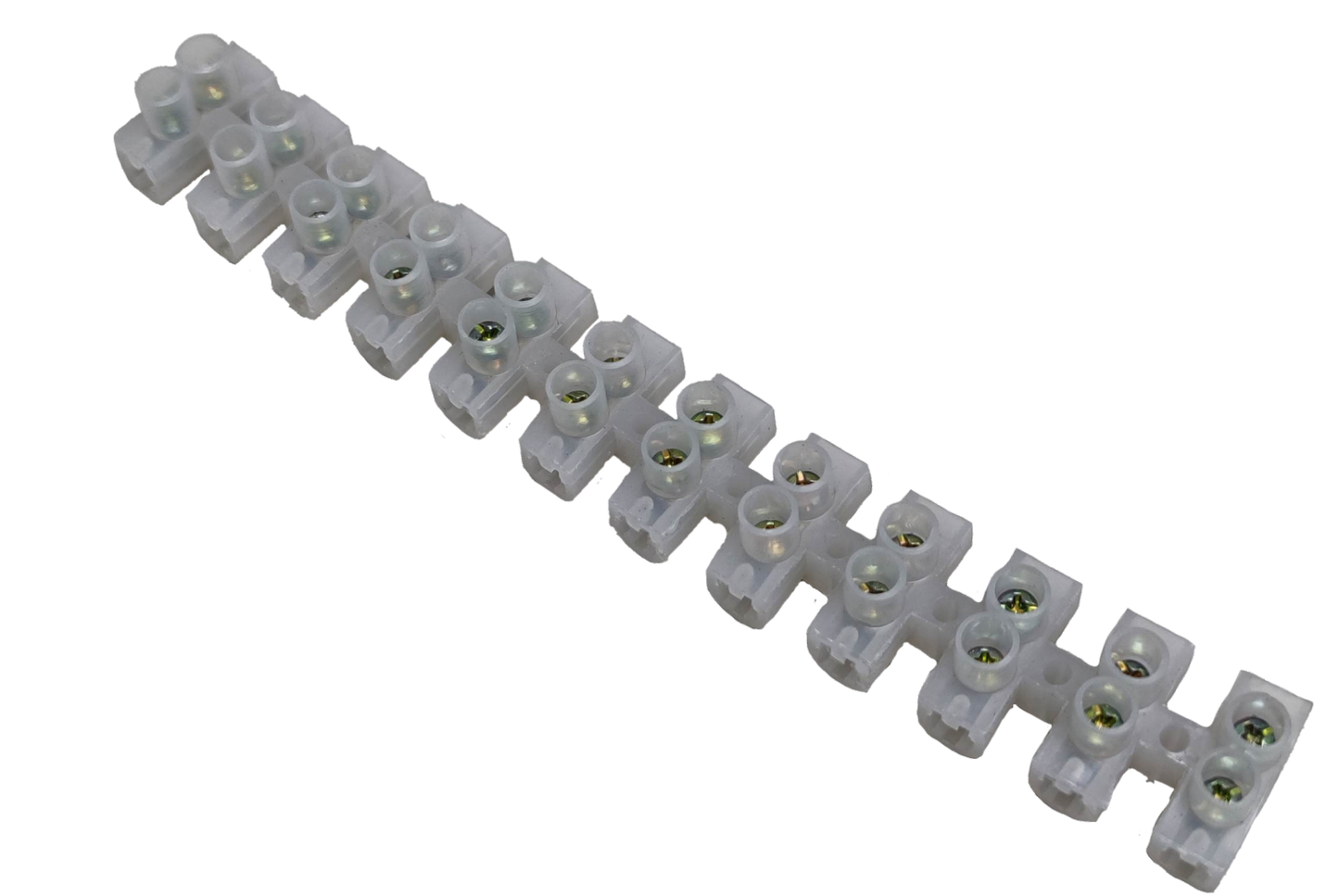 Grippes 15A 250V PVC terminal block with multiple screw terminals for electrical connections