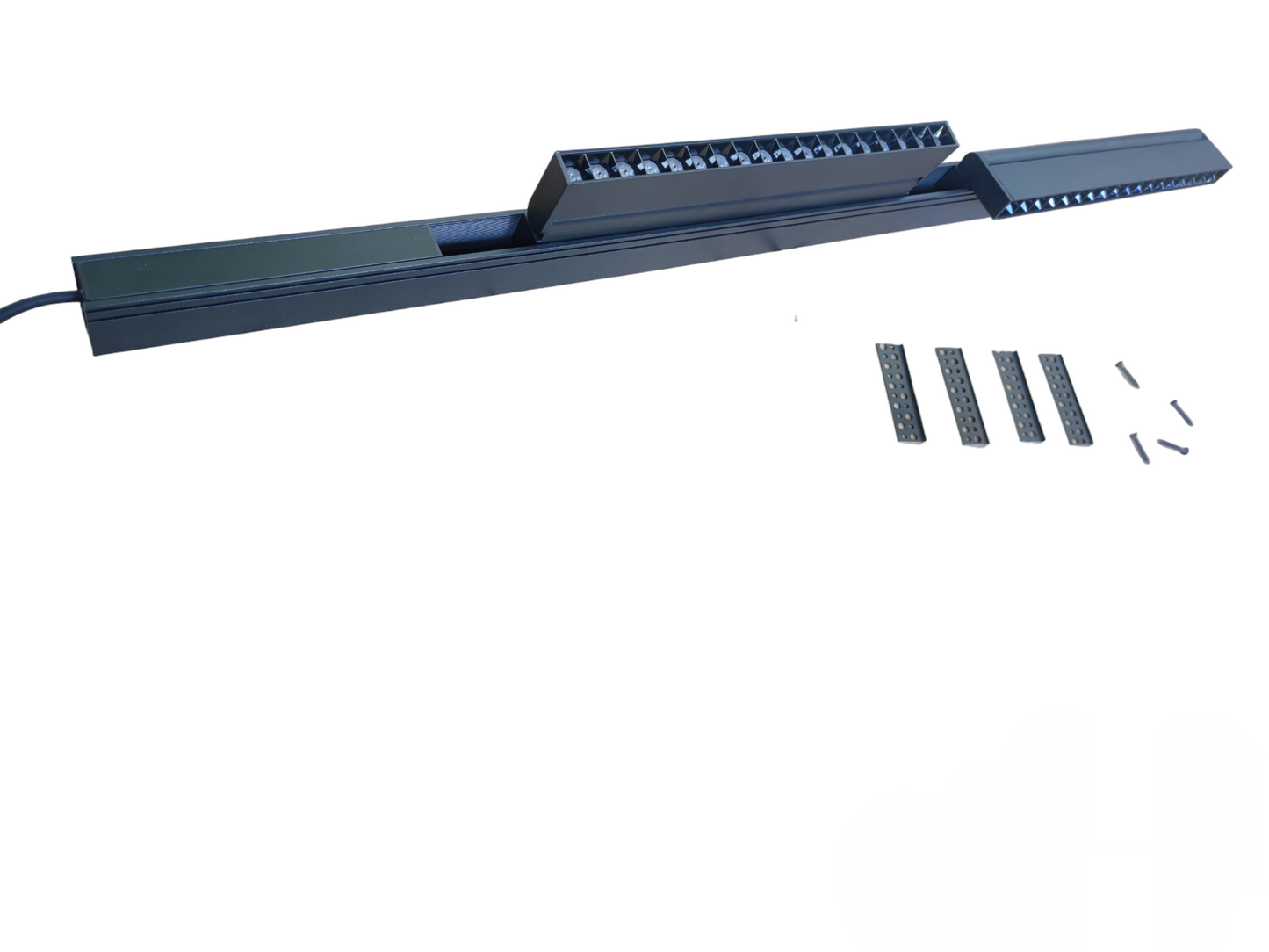ILLUMIQ TERRA 18W LED foldable grille track light with sleek black design and grille covers