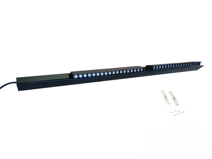 ILLUMIQ TERRA 18W LED foldable grille track light in black with installation brackets and screws
