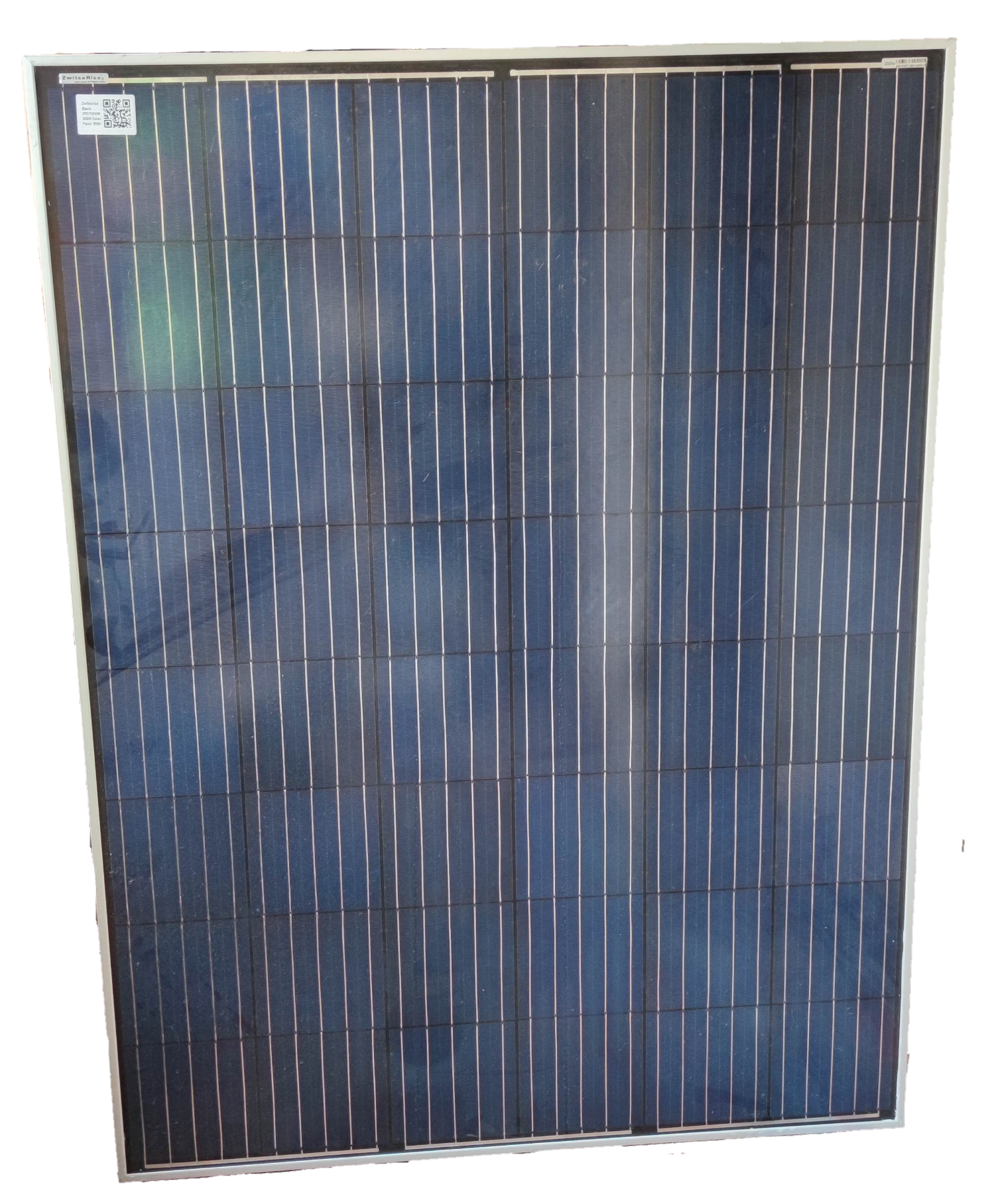 ZwitseRise 250W Solar Panel 1640 x 992 x 40 mm with dark blue photovoltaic cells in metal frame