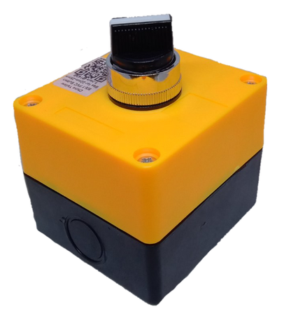 Auspicious 3 position selector switch 22mm with yellow and black housing for power control