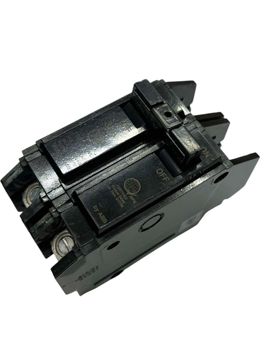 GE 30A Circuit Breaker 2 Pole electrical component in black with on off switch