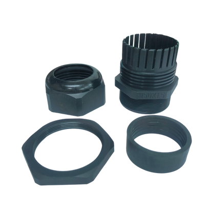 Grippes cable gland M50 30-32mm components for cable management in black plastic material