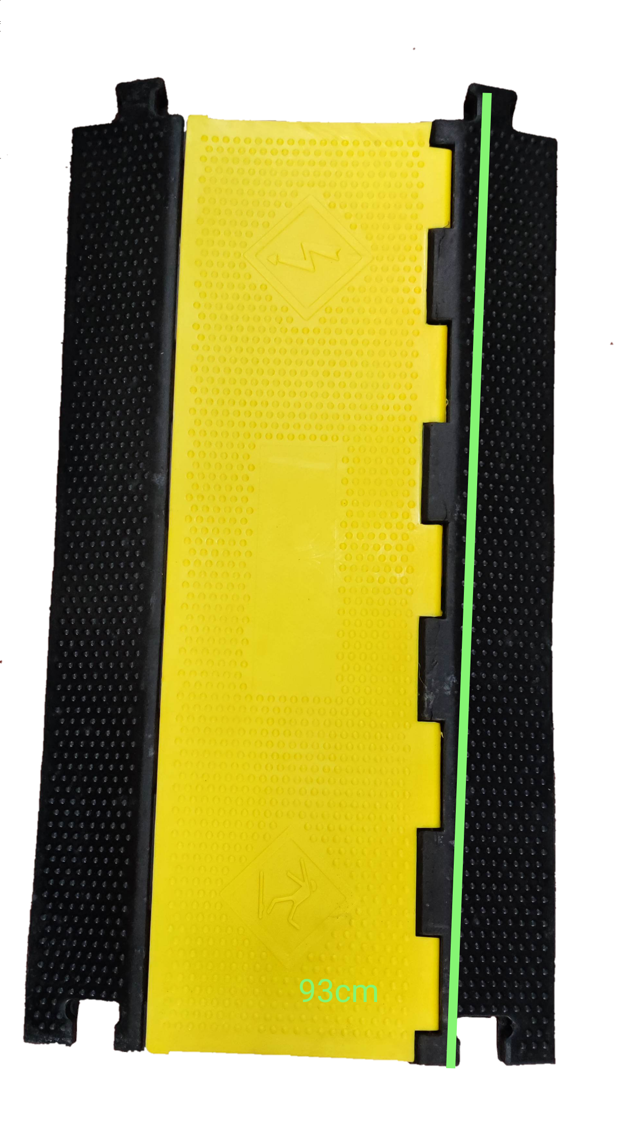 Grippes Cable Ramp Protector 5 Channel with yellow top cover and black side ramps for cable management