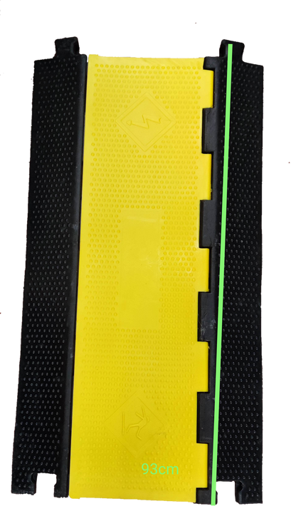 Grippes Cable Ramp Protector 5 Channel with yellow top cover and black side ramps for cable management