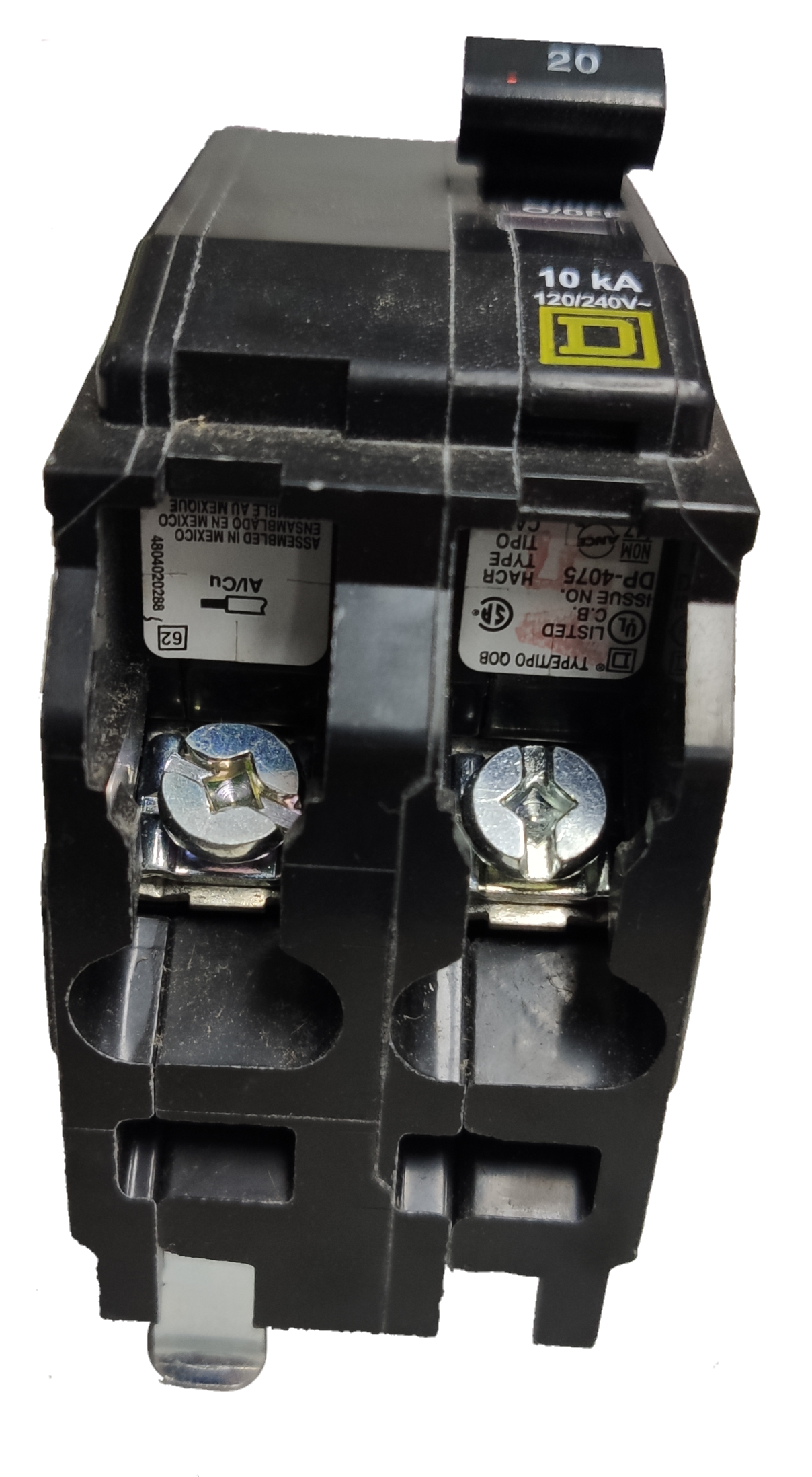 Square D Circuit Breaker 30A 2 Pole QOB electrical component with black casing and silver screws