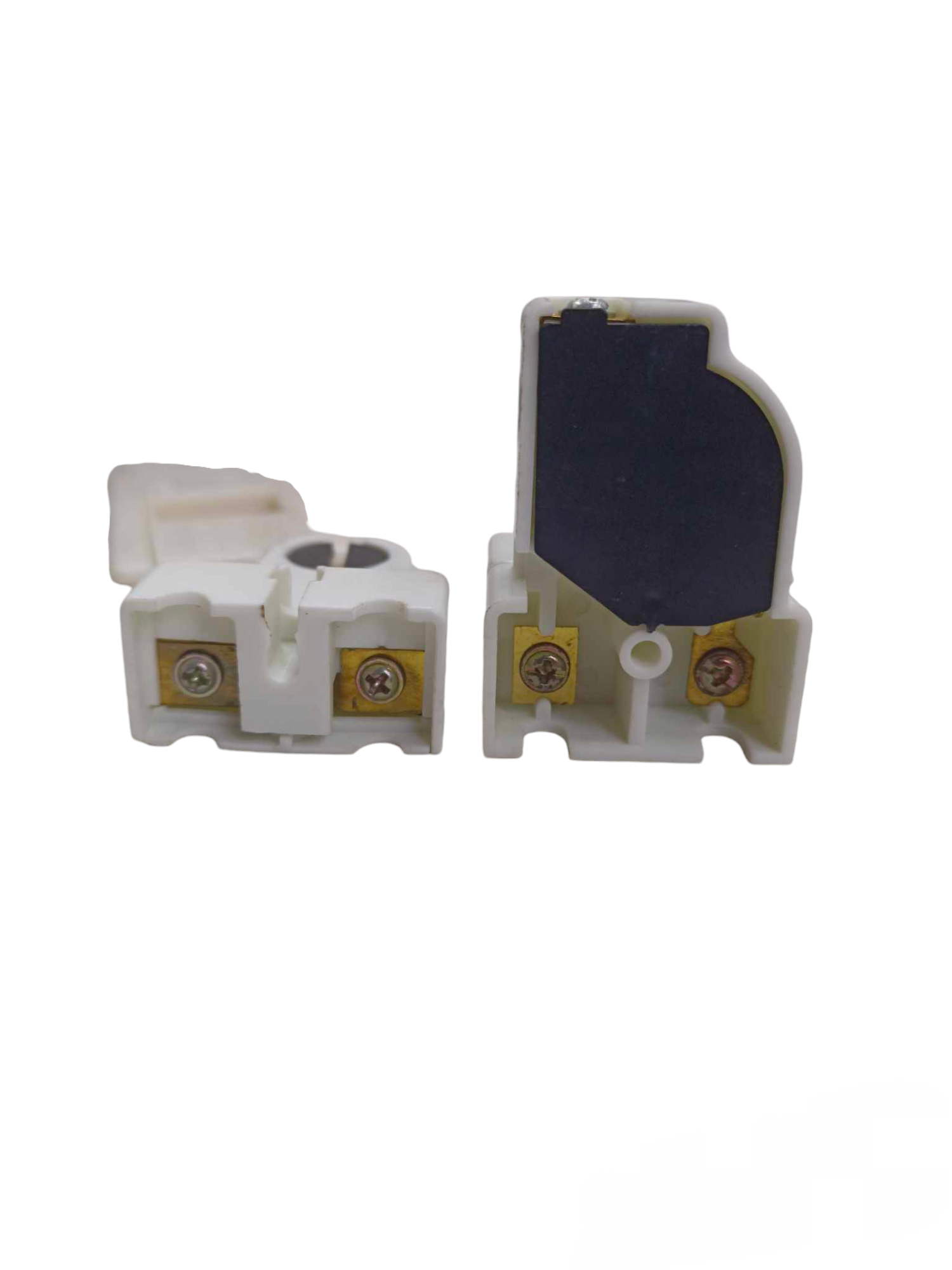 L type fluorescent lamp holder white plastic base with screw terminals for lighting installation