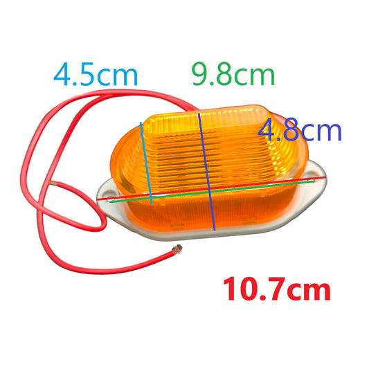 Denko LED Warning Light 24V DC with amber lens and red wiring for work and safety use