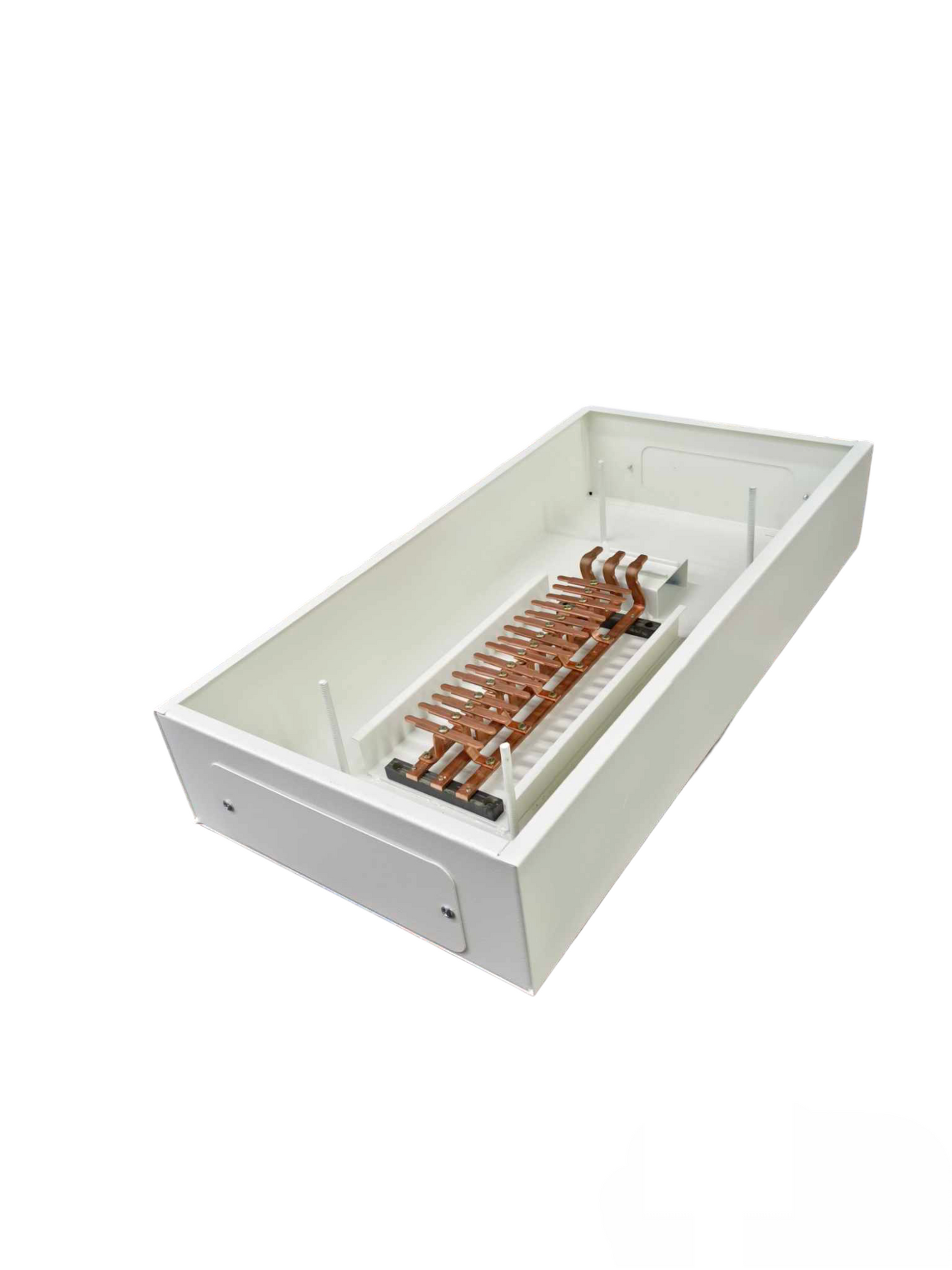 Panel Board for MCB 100A Main 2P white metal enclosure with copper busbars and mounting posts by Chint Koten Royu