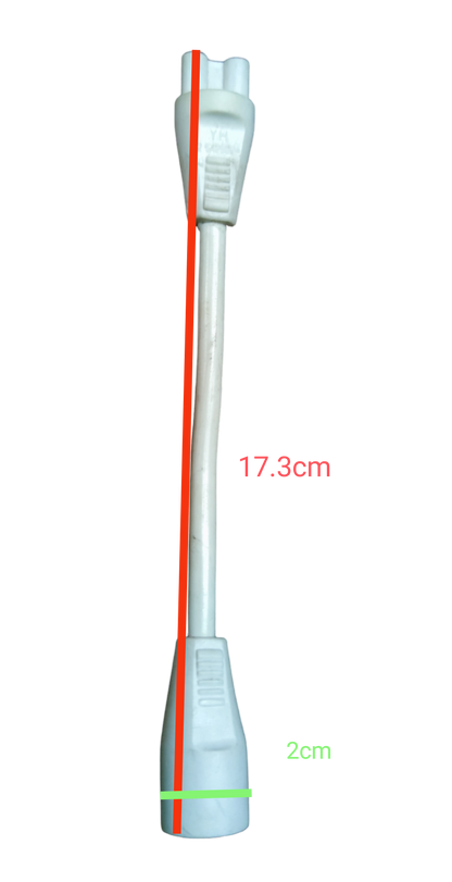 White T-5 AC Cord Connector 3Pins with 17.3cm length and 2cm width for electrical circuitry