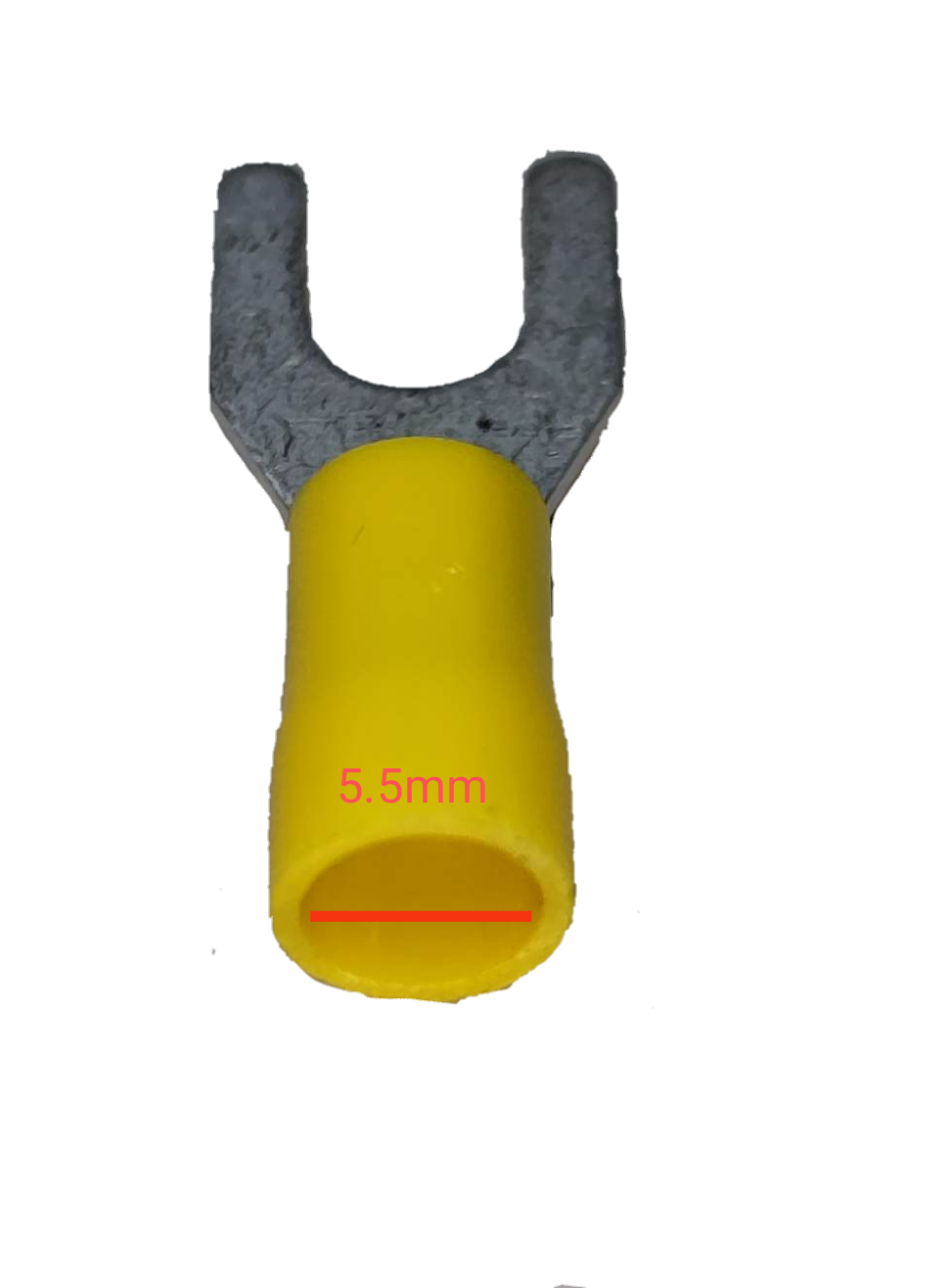 Terminal Lugs Y Type Yellow Insulation fork connector with metal spade and insulated barrel for wiring