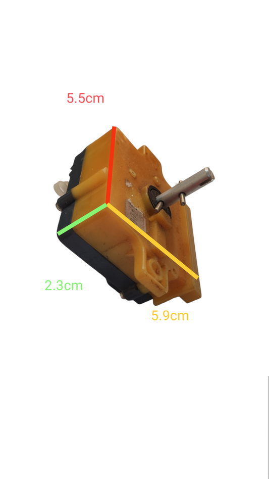 Compact washing machine timer with metal shaft and plastic housing for laundry appliance repair