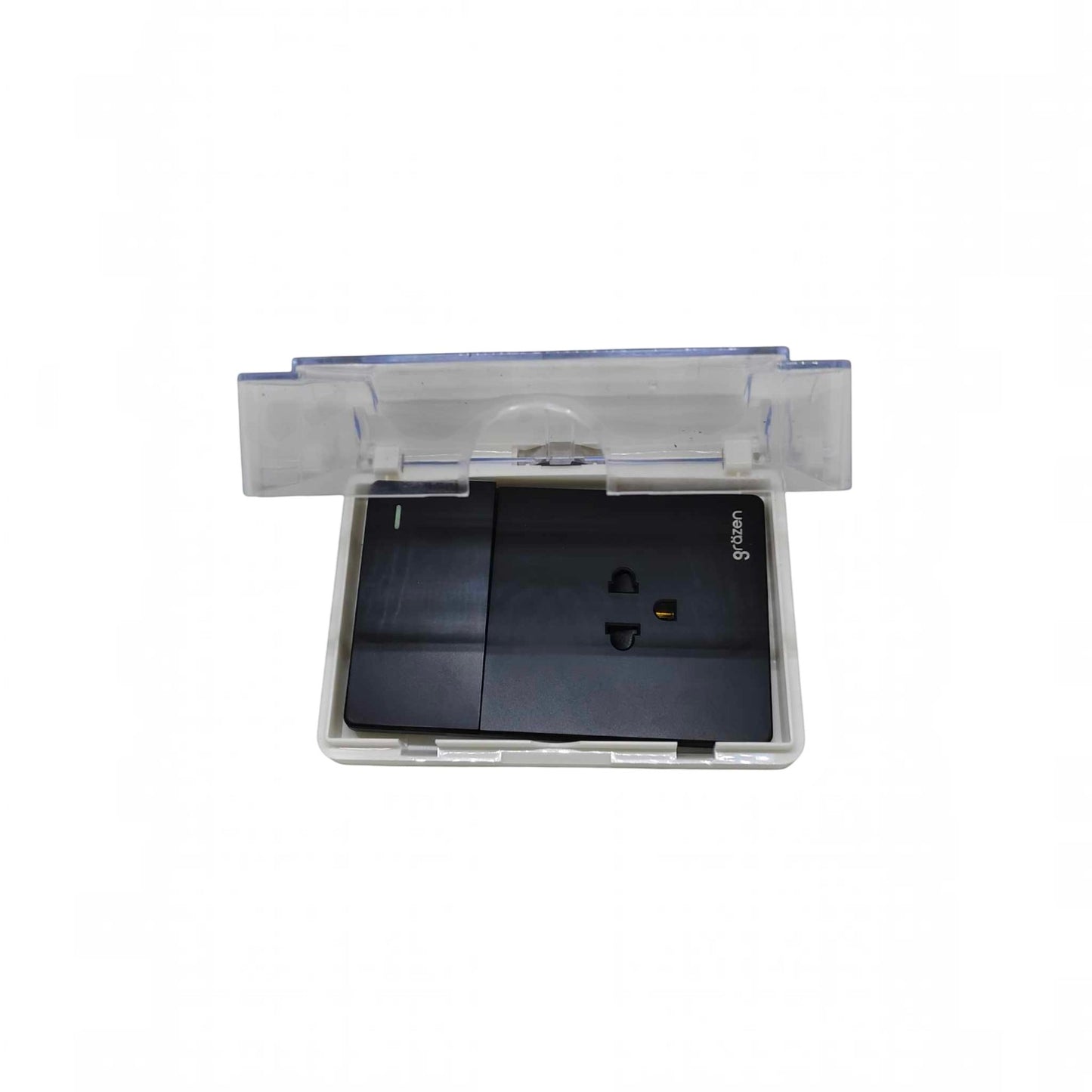 Grazen Weatherproof Plate Cover with 1 Gang Universal Outlet with Ground and 1 Way Switch 16A 220V WC-019-W + GW-007