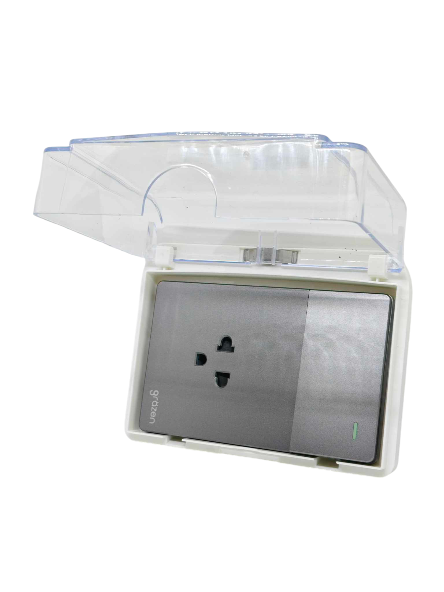 Grazen 1 gang outdoor socket cover 220V in protective case for weather-resistant power access