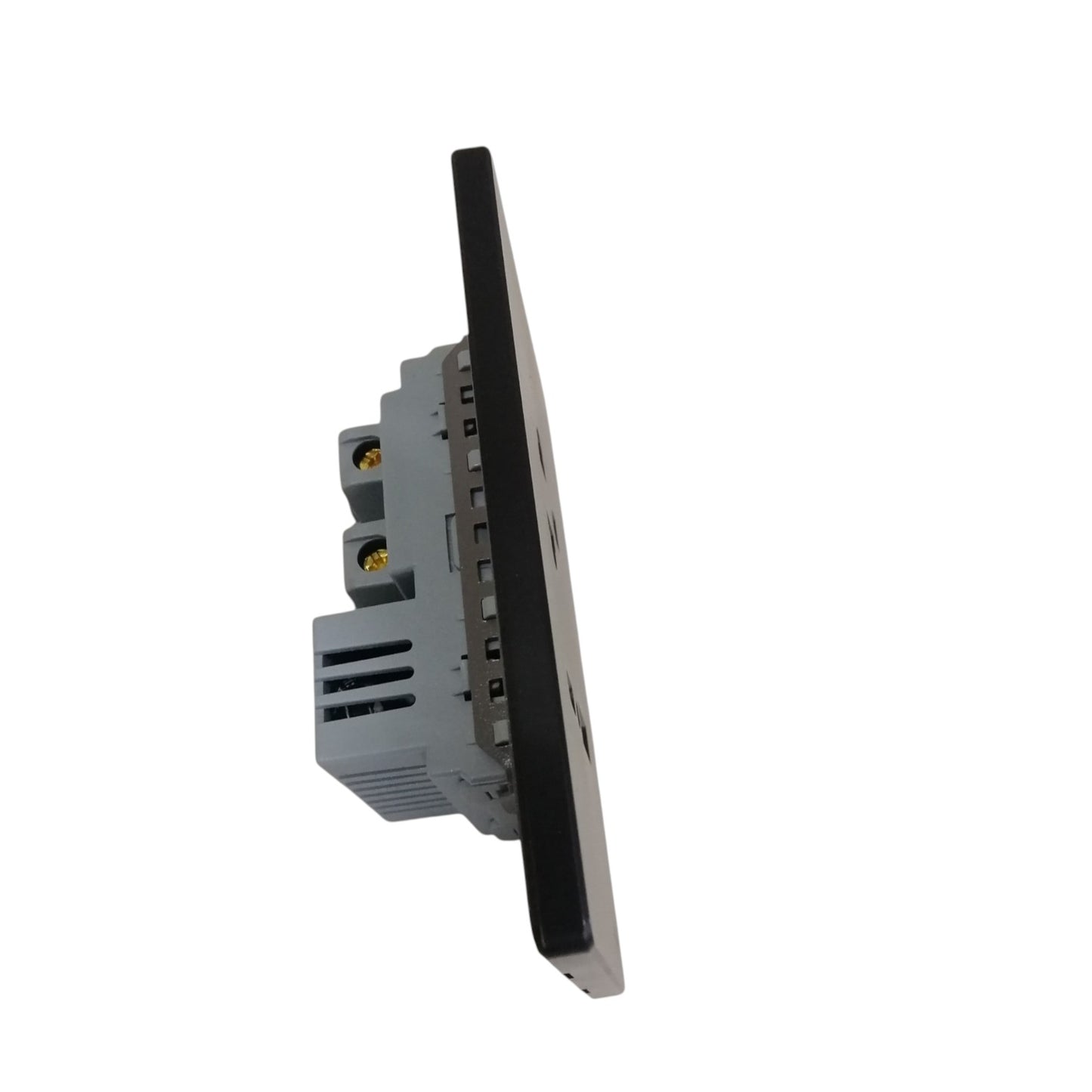 Grazen 1 Gang Universal Outlet with 2100mAh 5V DC USB-C and 2100mAh 5V DC USB-A Outlet and Plate Cover GW-014 Black