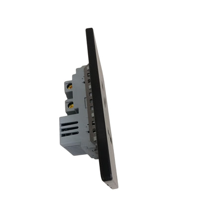 Grazen 1 Gang Universal Outlet with 2100mAh 5V DC USB-C and 2100mAh 5V DC USB-A Outlet and Plate Cover GW-014 Black
