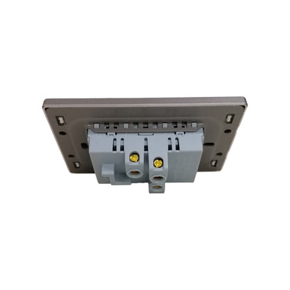 Grazen 2 gang outlet with USB-C and USB-A showing rear electrical connections and mounting plate