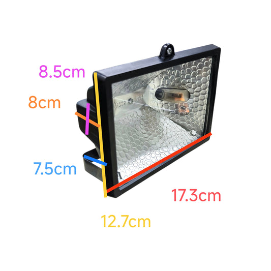 Halogen flood light fixture 500w 220V with sleek design and dimensions for outdoor illumination