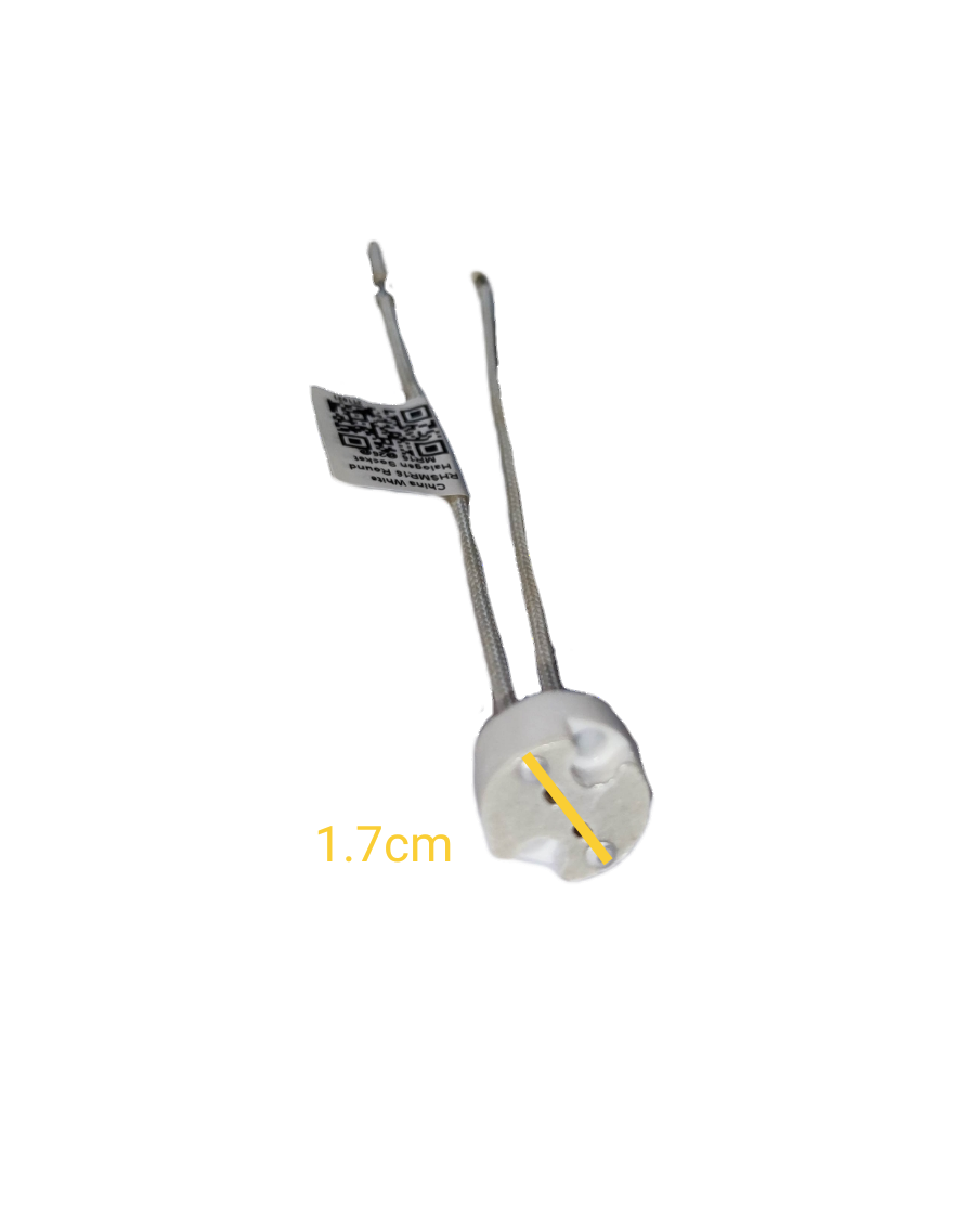 Halogen Pin Type Socket GY5.3 Round 100W white ceramic socket with two wire leads for lighting installation accessories