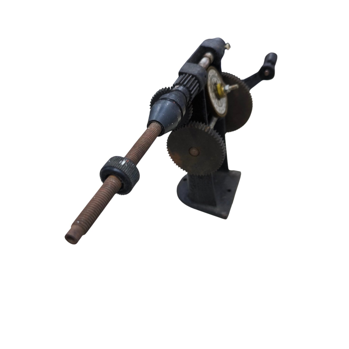 Metal hand tool with gears and handle used for winding featuring Hand Rewinder Double Speed mechanism