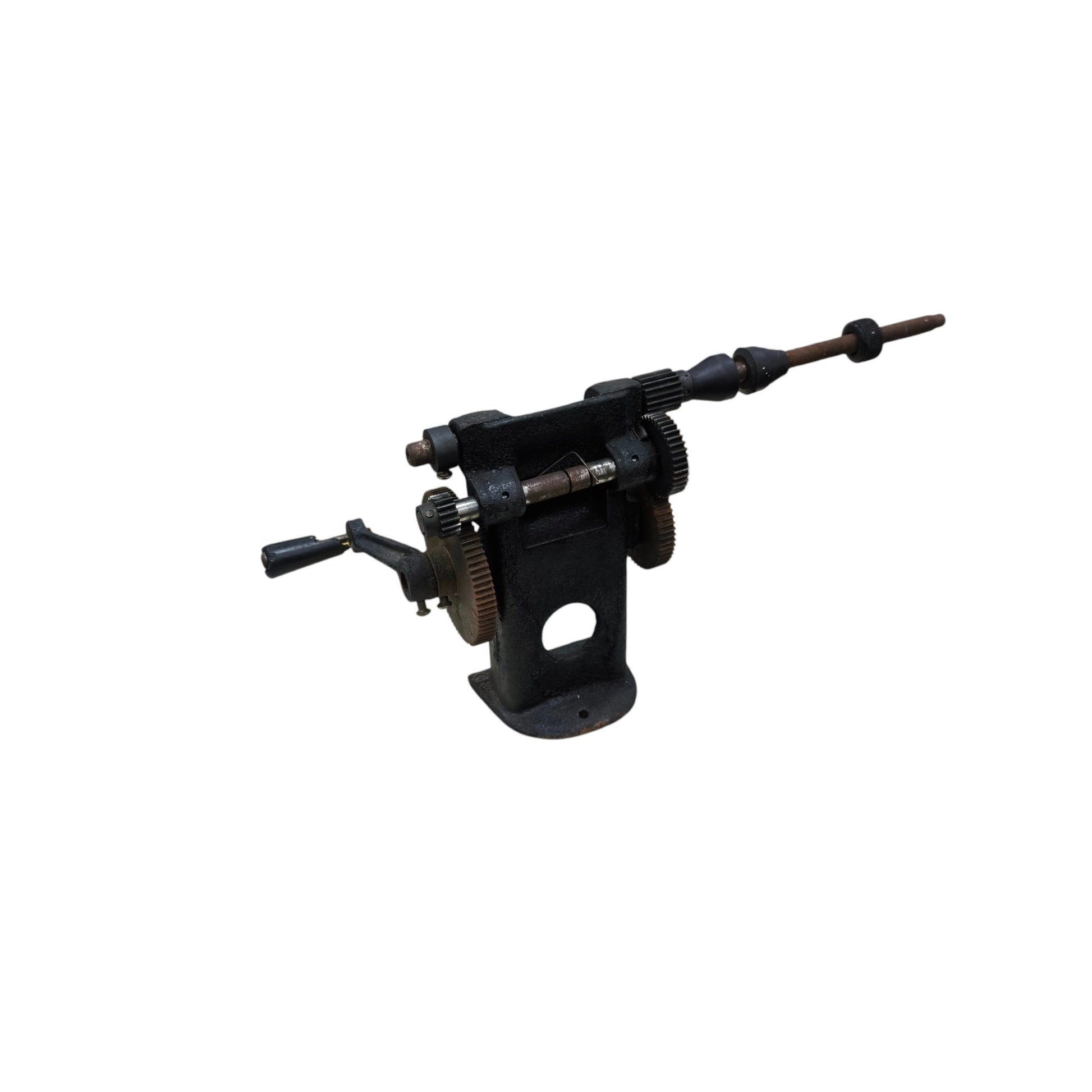 Black metal Hand Rewinder Double Speed with crank handle and gear mechanism for manual winding