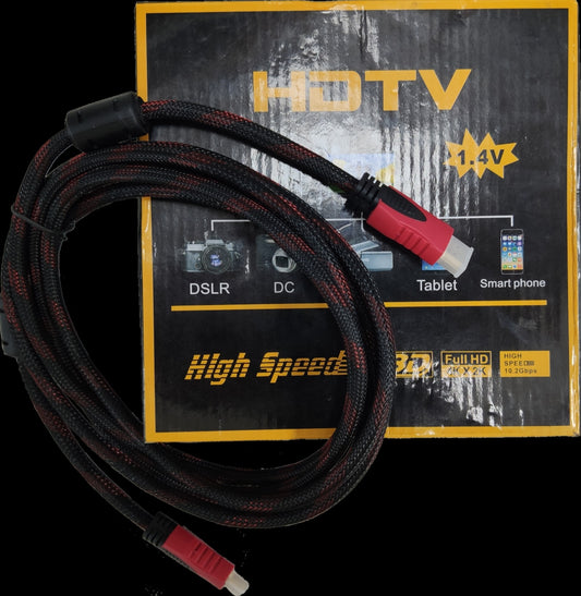 Grippes HDMI braided cable 3 meters for connecting devices to HDTV with high-speed performance