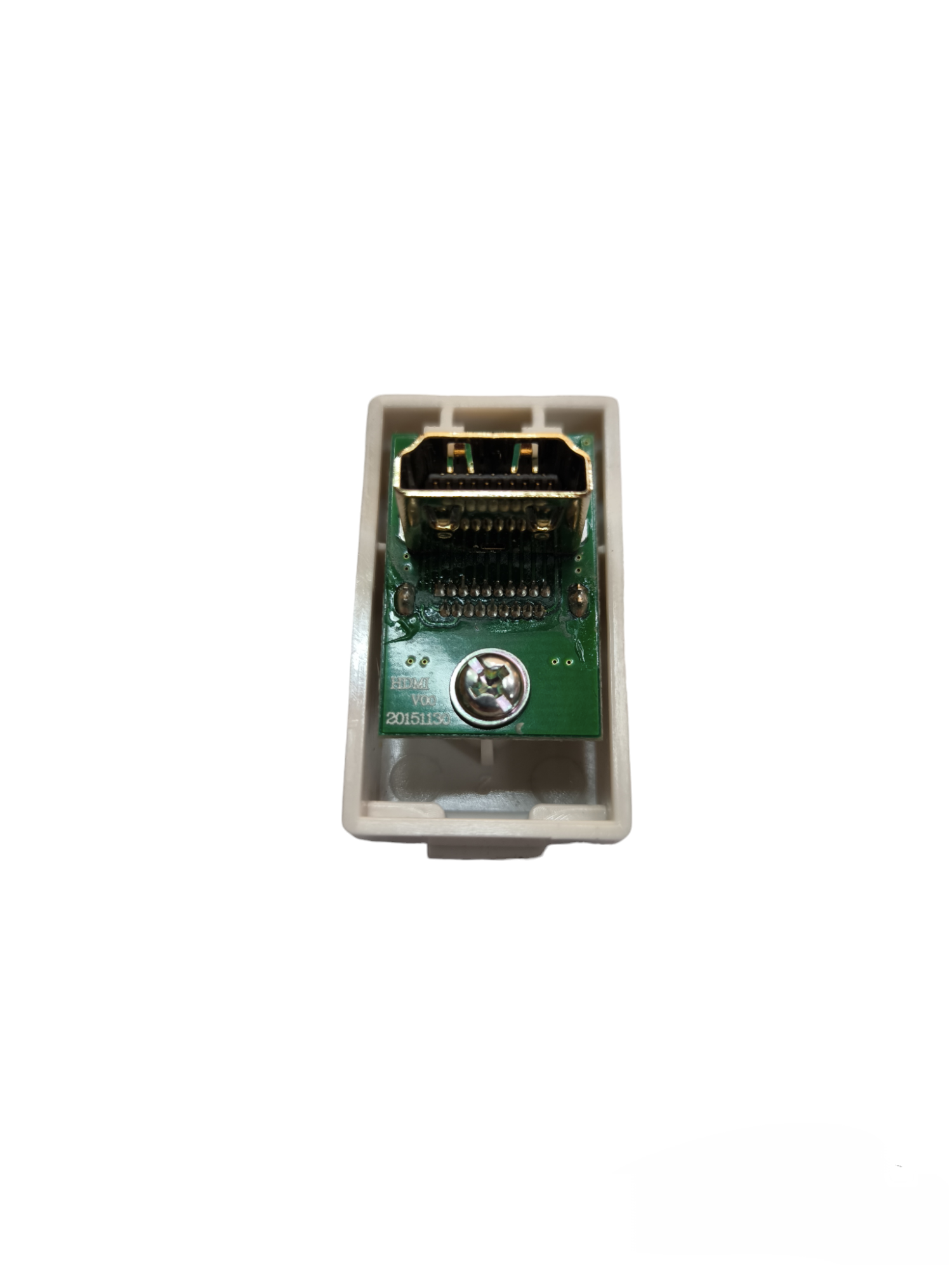 T&J HDMI wall outlet device with a sleek design for easy integration into home theater systems