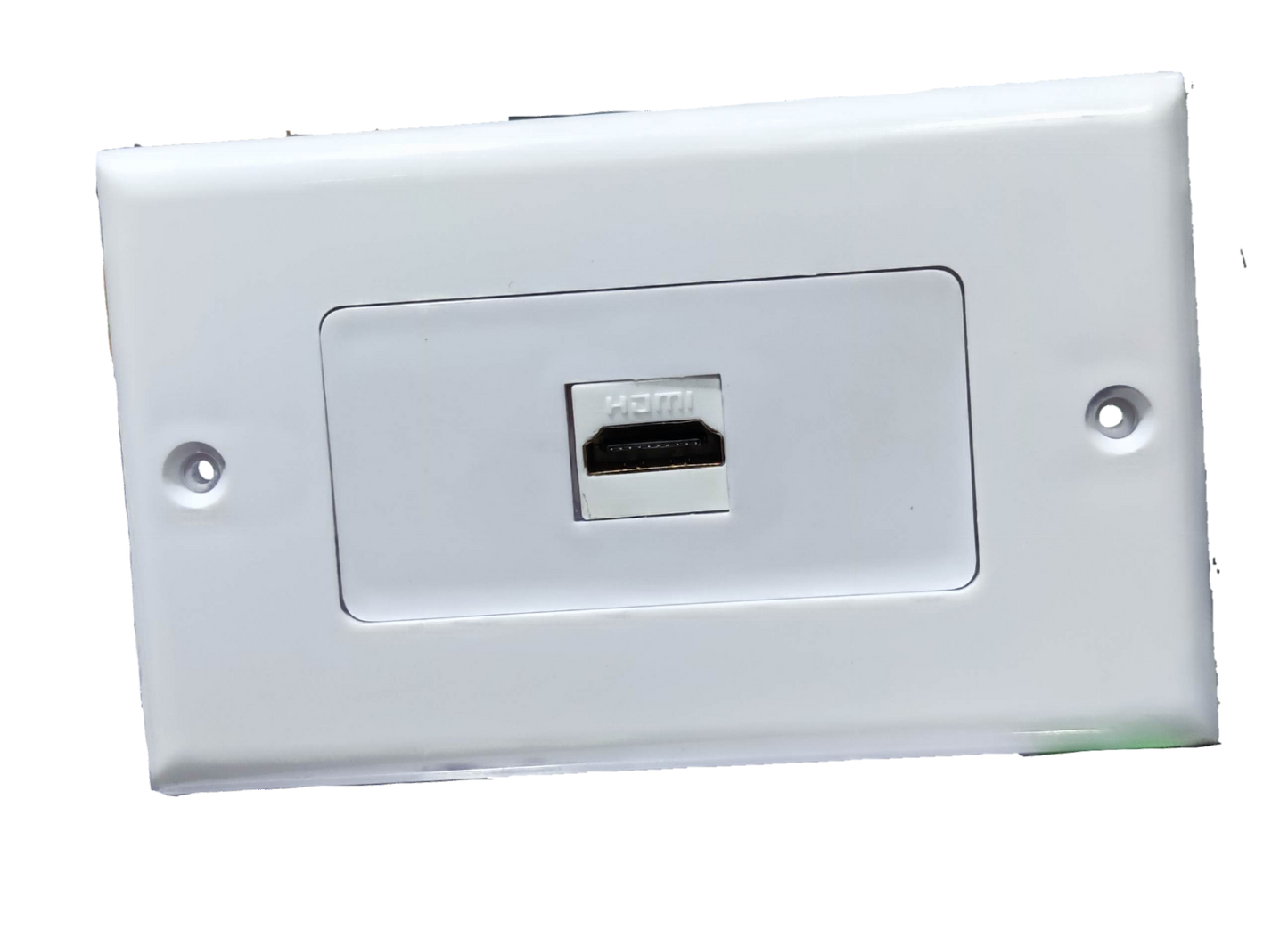 Grippes HDMI wall outlet with cord in white for clean cable management and easy connectivity
