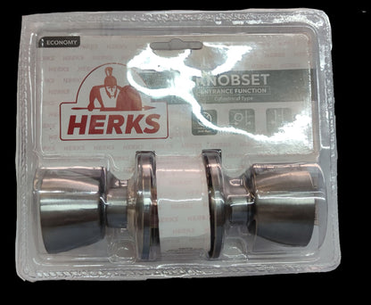 Lock Set Herks 60mm Lockset cylindrical digital door lock set in silver finish packaging