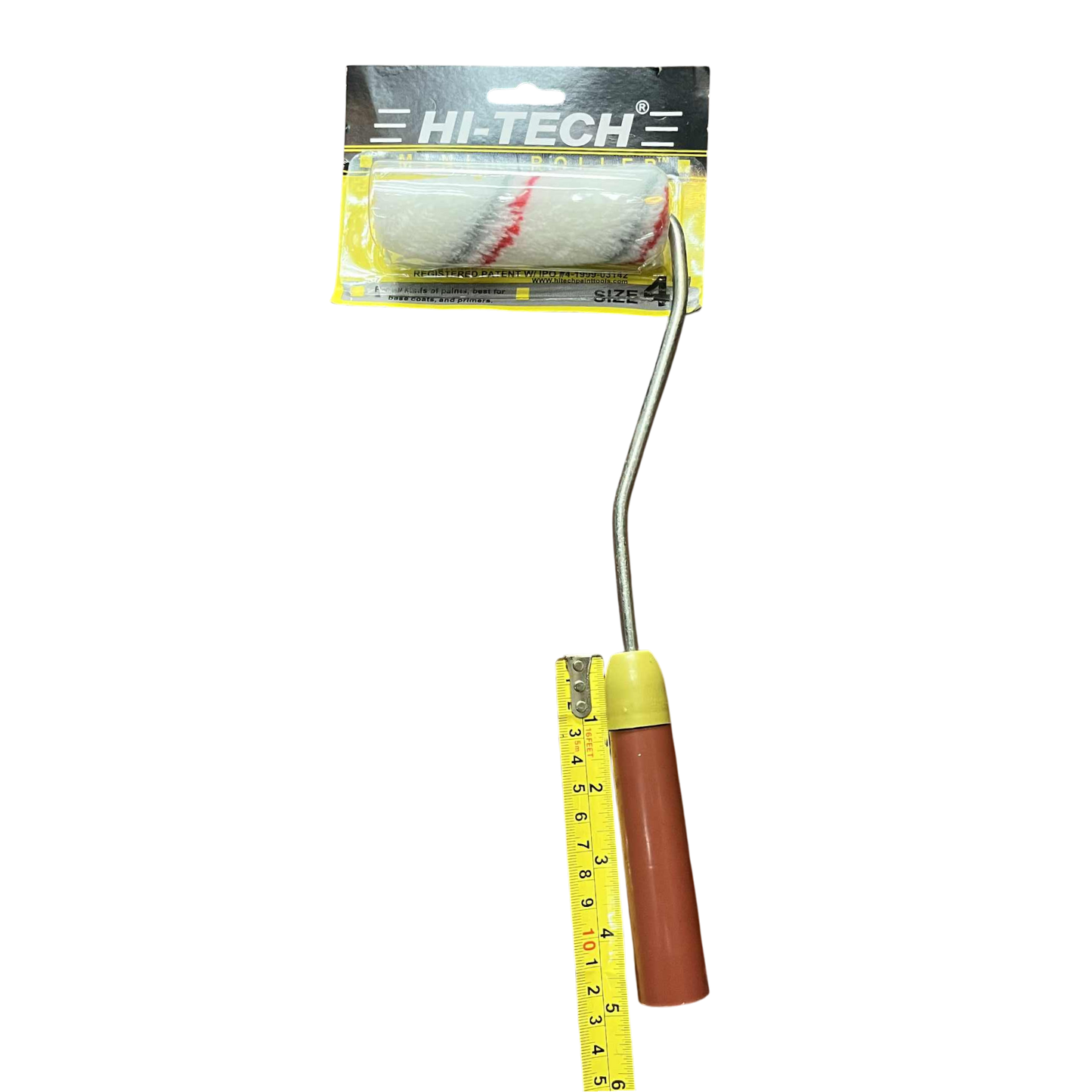 Hi-Tech 4 inch paint roller brush with ergonomic handle for easy painting on various surfaces