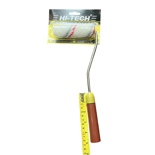 Hi-Tech 4 inch paint roller brush with ergonomic handle for easy painting on various surfaces
