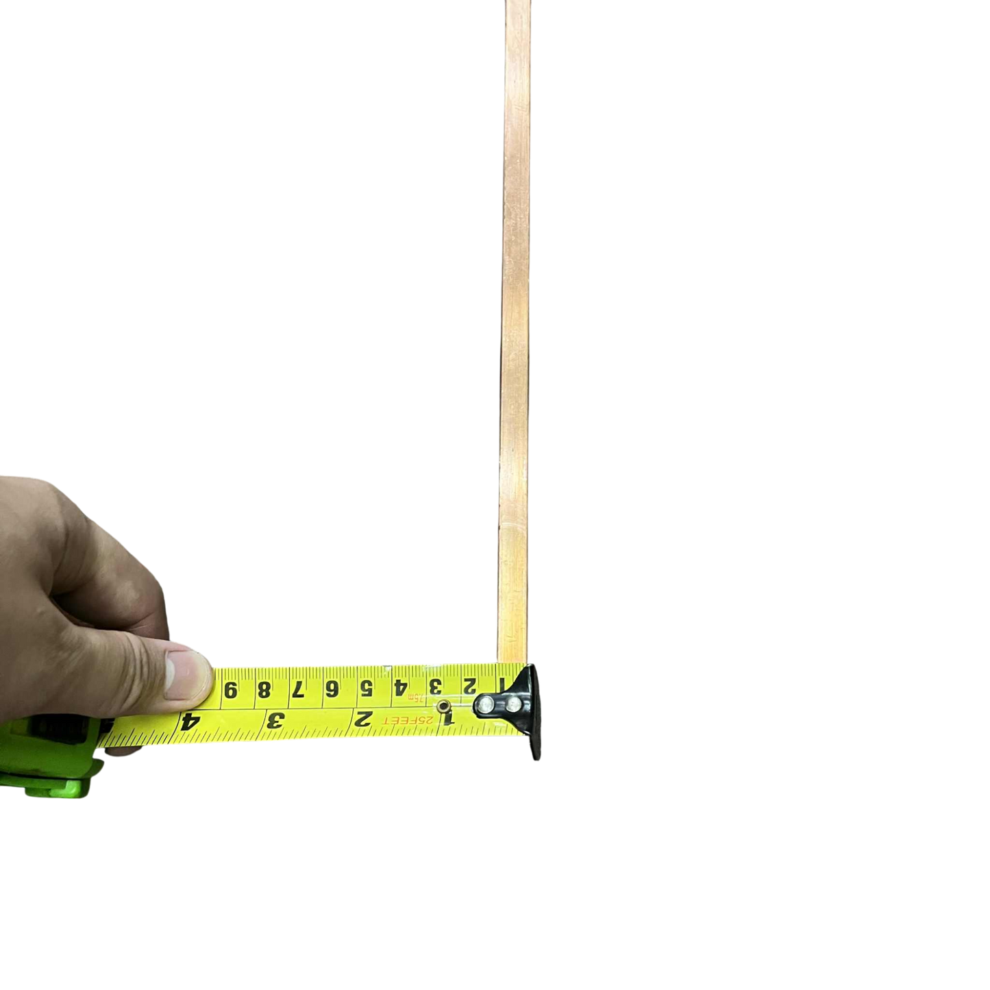 High current copper bus bar being measured with a tape measure for electrical applications