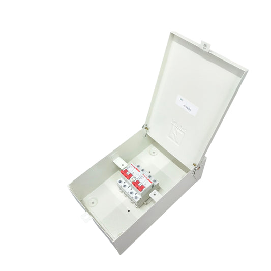 Himel 16A outdoor circuit breaker in a sturdy white enclosure for reliable electrical protection