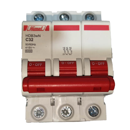 Himel 32A 3 Pole 6KAIC 220V Miniature Circuit Breaker MCB HDB3wN3PC32