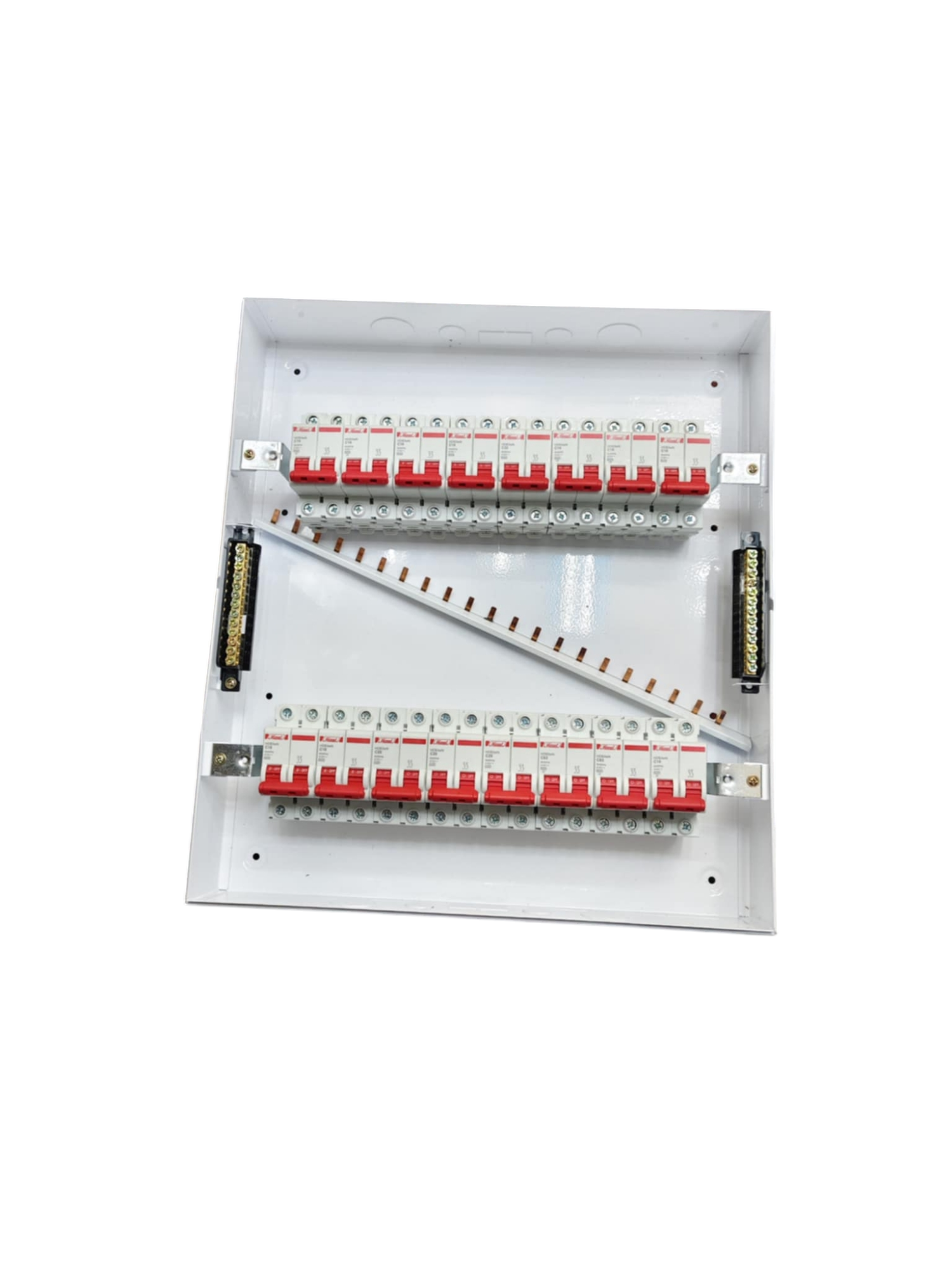 Himel HDB Breakers Panel Board 50A 2 Pole with multiple circuit breakers in white metal enclosure