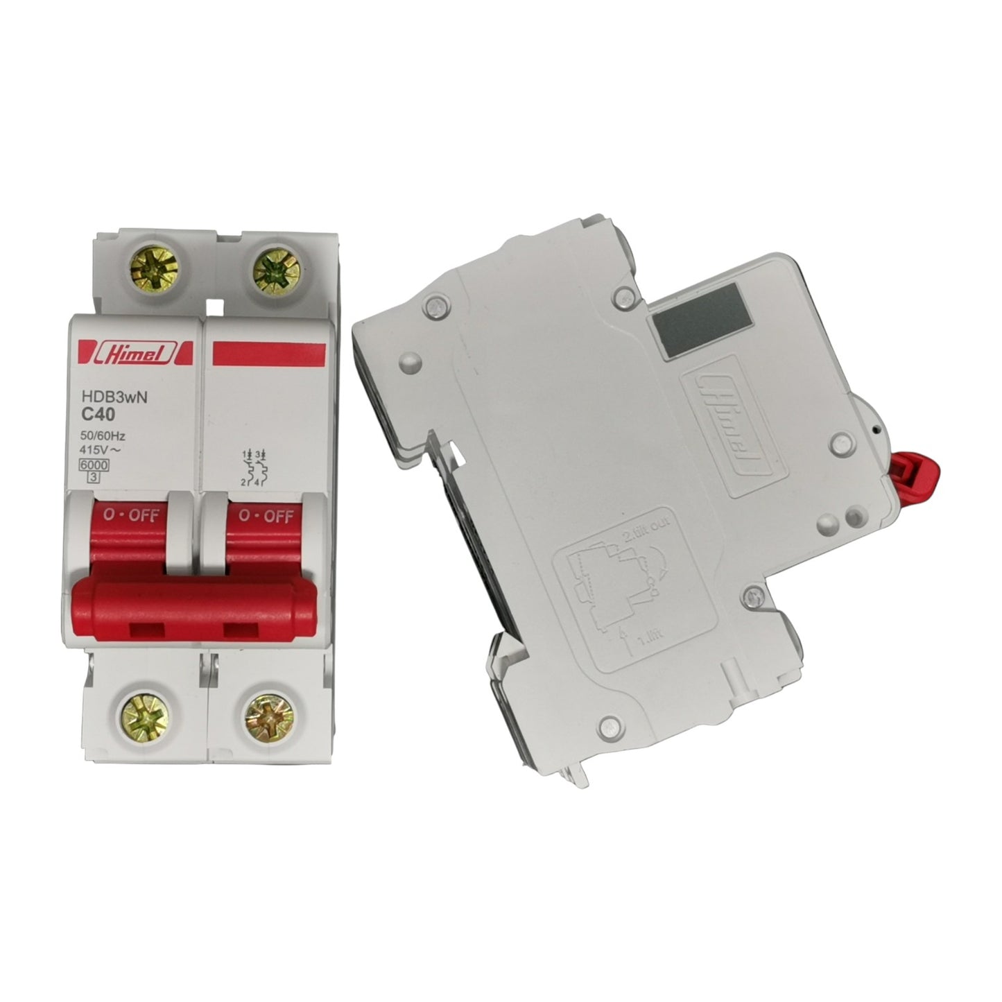 Himel 40A 2Pole 6KAIC 220V Miniature Circuit Breaker DIN Rail Type MCB HDB3wN2C40