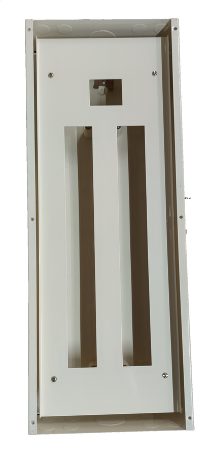 Panel Board 80A 2 Pole Main Himel electrical circuit board with white casing and slots