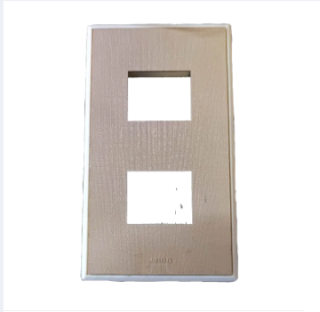 Jimbo beige textured wall plate with two vertical rectangular cutouts 2 Gang Plate for Classic Series fits switches and sockets