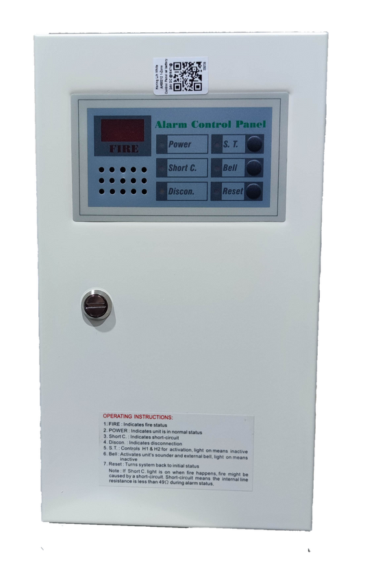 Horing Lih 1 Zone Fire Control Panel with alarm buttons and status indicators for fire safety