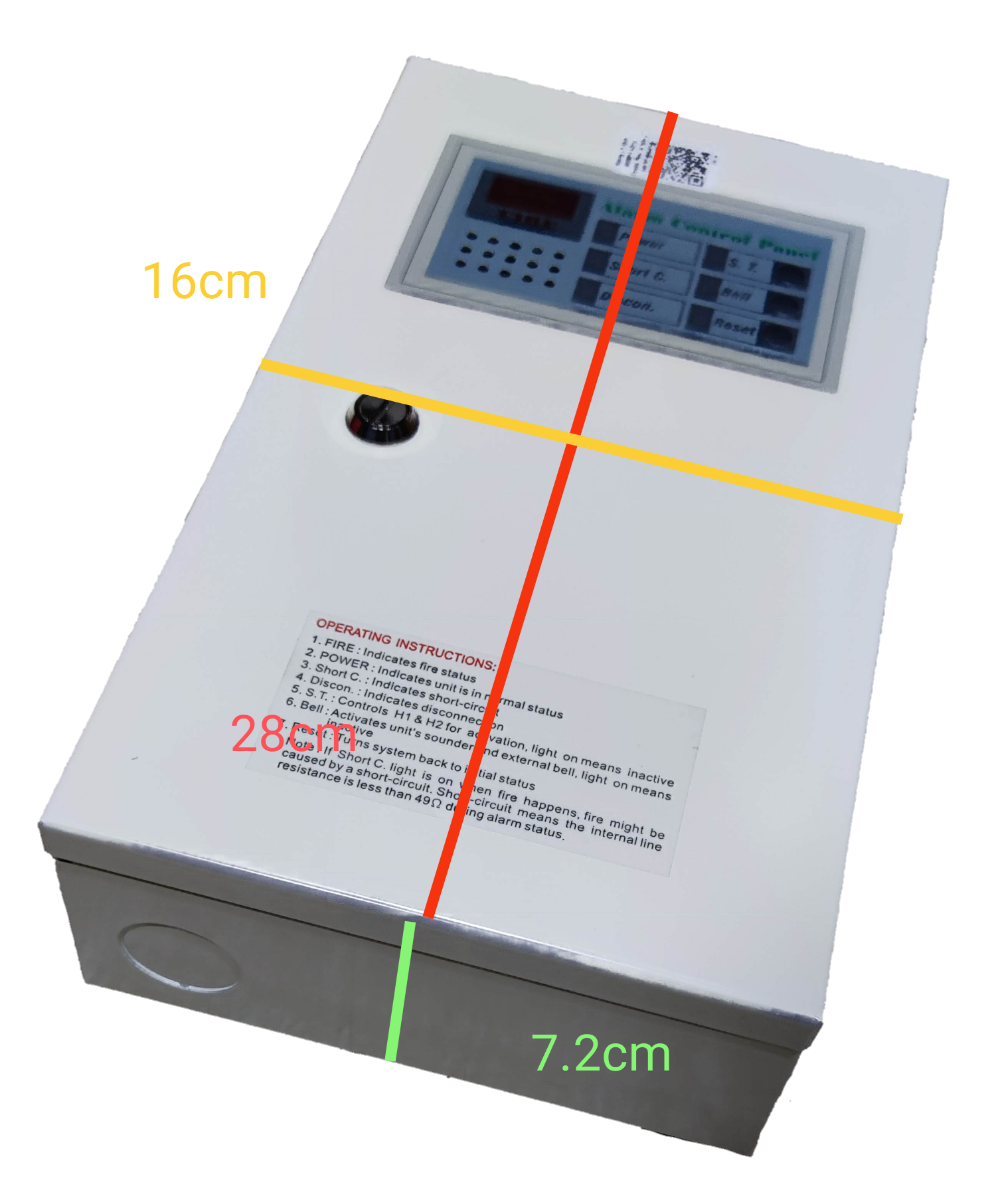 Horing Lih 1 Zone Fire Control Panel in white with digital display and control buttons