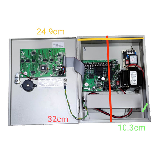 Horing Lih 5 Zones Fire Control Panel 5QA12 24V DC Output 220V Input - Battery not Included