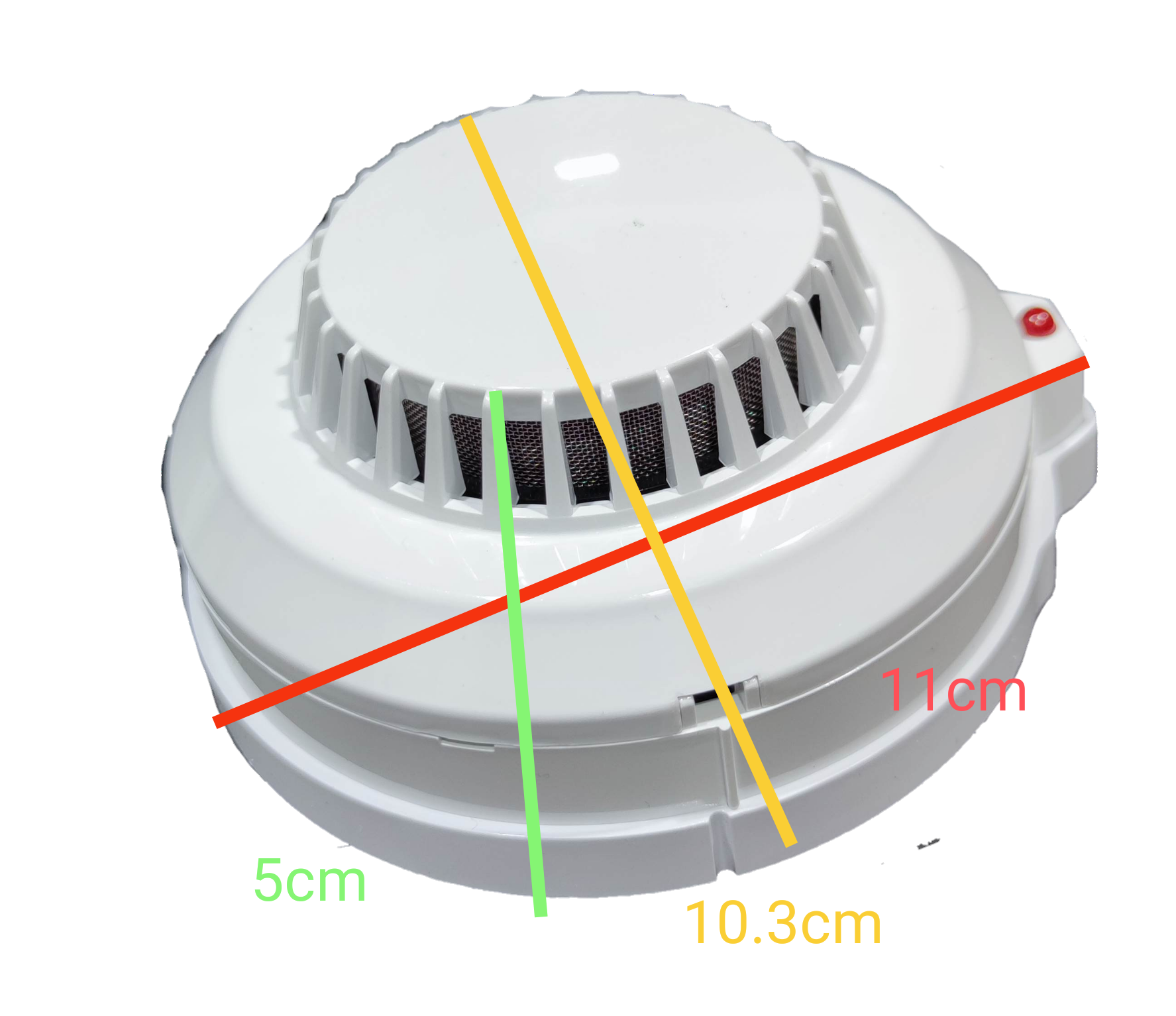 White Smoke Alarm 24V DC Horing LIH fire detector with circular design and ventilation slots